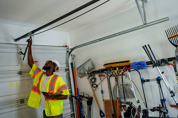 Professional Garage Door technician working in Fuquay-Varina, NC